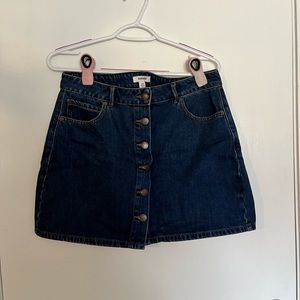 Denim button up skirt